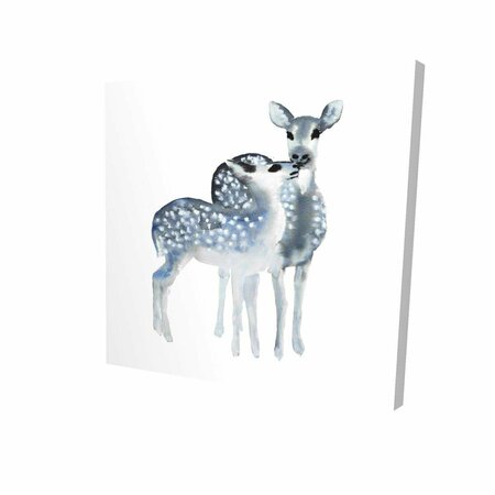 FONDO 16 x 16 in. Blue Fawns Love-Print on Canvas FO2792154